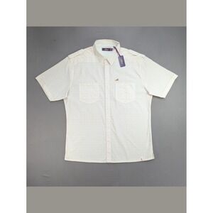 NWT Akoo Legion Woven 2XL White Orange Button Up Shirt